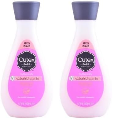 Cutex - Quitaesmalte Hidratante de Uñas, con Acetona, Glicerina, Aceites Minerales y Vitamina E, Elimina el Esmalte, Limpia, Hidrata y Fortalece las Uñas y las Cutículas - 200 ml (Paquete de 2)