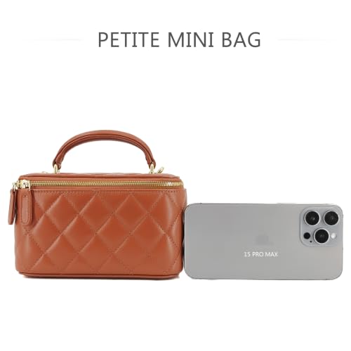 Image of M-ioi-M Small Mini Quilted Lambskin Vanity Purse Crossbody Bag for Women