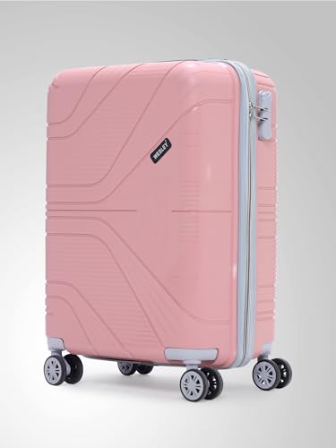 Image of Wesley Golfer Style Cabin 57 cm Small 8 Wheel Hard Case Trolley Bag Suitcase,(57cm, Pink)