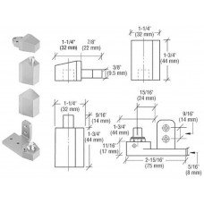 Pivot gauche de décalage CRL aluminium réglable 0p30lha pour porte affleurante