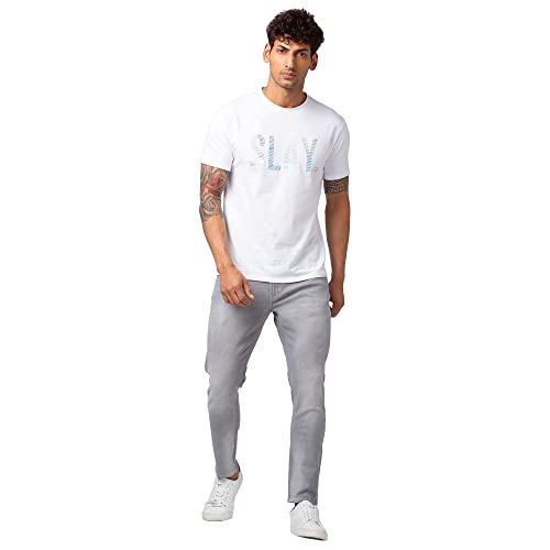 Image of Spykar Men Mid Rise Cotton Stretch Slim Fit Tapered Length Jeans (Kano)