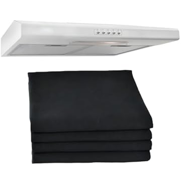 Kit 4 Mantas de Filtro Para Coifas Depuradores Exaustores Purificadores Ajustável Para Todos os Modelos e Marcas Universal Compatível Com Modelos Electrolux (Preto)