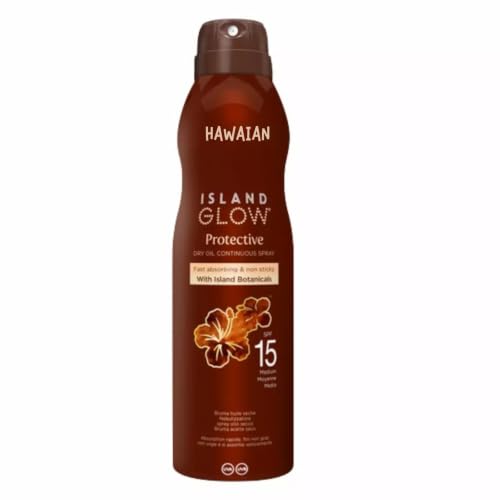 Image of HAWAIAN OIL SPRAY 177ml SPF 15 - Dry Oil Spray - Waterproof SPF 15 UVA + UVB Protection Sun Spray, Fast Absorbing and non-sticky, with Tropical Fragrance and Hawaiian Inspired Botanicals