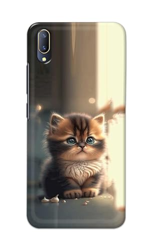 Image of PRINTFIDAA Printed Hard Back Cover Case for Vivo V11 Pro Back Cover (Cute Cat) -112