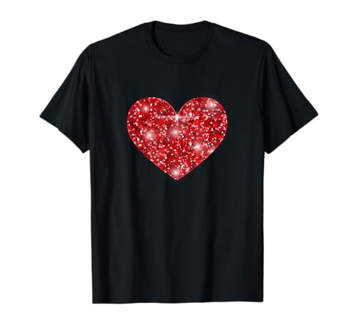 Corazón Rojo Diseño San Valentín Hombre Mujer Camiseta
