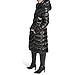 DKNY Women's Long Shiny Puffer Coat with Hood – Quilted Gloss Finish Winter Jacket, Black, Small