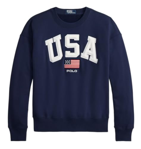 Image of POLO RALPH LAUREN Logo Fleece Sweatshirt, Refined Navy (U.s.flag), L