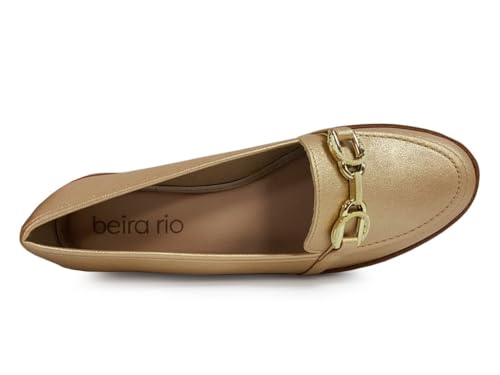 Sapato Mocassim Beira Rio Anabela Médio Dourado 4174 337