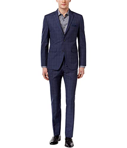 Perry Ellis Men's Two Button Slim Fit Solid Suit