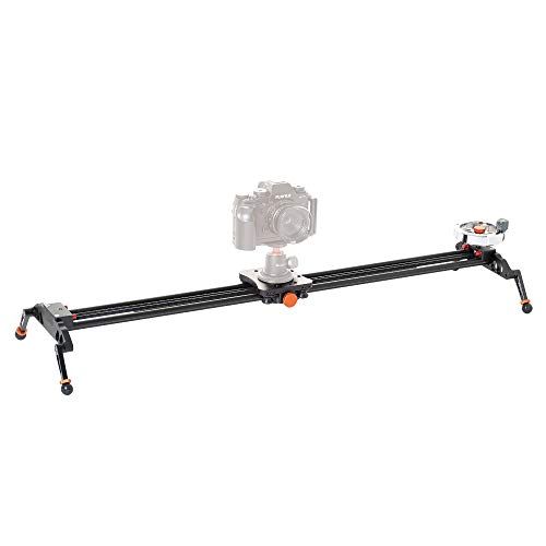 ANNSM 31.5 inch/80 CMs Flywheel Camera Slider with Belt Pulley-Driving System with Length Adjustable Legs Carry-on Bag Loading up to 22 lbs /10Kgs for DSLR Camera Sony Canon Nikon Panasonic Aluminum