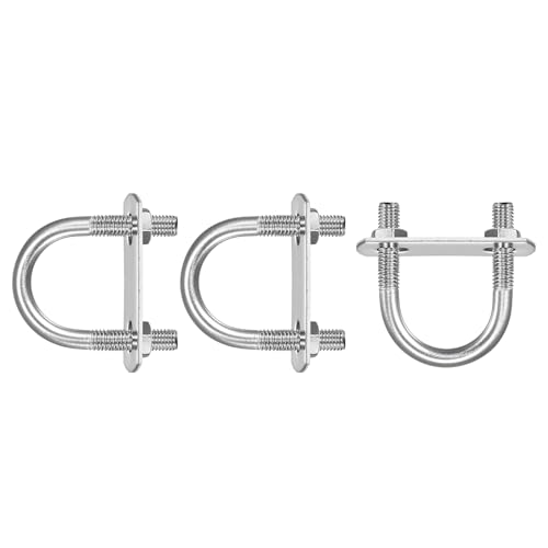 Image of DTGN M6x25x45mm(ThreadxWxL) Round U Bolt - 3Pack - Good for Trailer Pipe Replacement Parts - 304 Stainless Steel U Shape Bolts