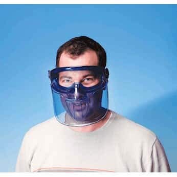 Allsafe3010343 Shield, Blue Frame, Clear Lens