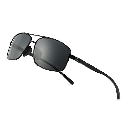 SUNGAIT Unisex Uv Protection Ultra Lightweight Rectangular Polarized Sunglasses (Black Frame Gray Lens, 62) Sgt458Hkh-In