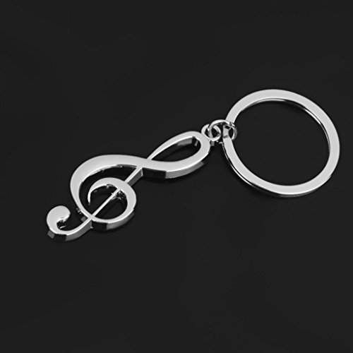 kimberleystore Fashion Musical Nota Patrón Charm llavero llavero clave cadena presente  Plata 