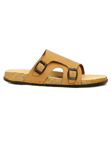 Image of Men Full Cover Double Buckle Slippers | Covered Slip-On Sandals for Men | Comfortable Footwear | Adjustable Strap Rubber Sandals | Anti-Slip Sole Slippers