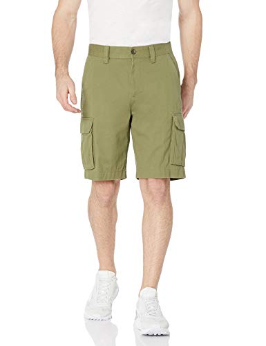 Image of Amazon Essentials Men's 10 inch Classic-Fit Cotton Twill Cargo Shorts with Multiple Pockets, Zip Fly, Button Waist (Available in Big & Tall)