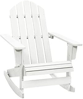 vidaXL Garden Rocking Chair Wood White Outdoor Patio Sun Lounger Armchair Seat