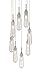 Sonneman 4848.01C, Teardrop Large Round Pendant, 8 Light, 400 Total Watts, Polished Chrome