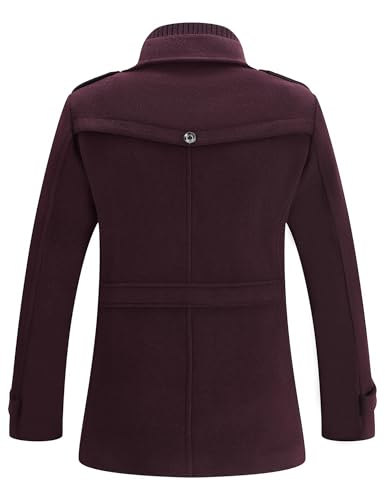 Image of APTRO Men's Pea Coat Wool Jacket Windbreaker Single Breasted Winter Coat
