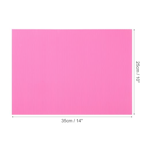 Image of uxcell 10pcs Corrugated Cardboard Paper Sheets,Pink,14 inch x 10inch,for Craft and DIY Projects