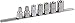 Projahn 4223 1/2 Inch Bit Socket Set on Rail 7-Piece Inner E12-E24 Sockets