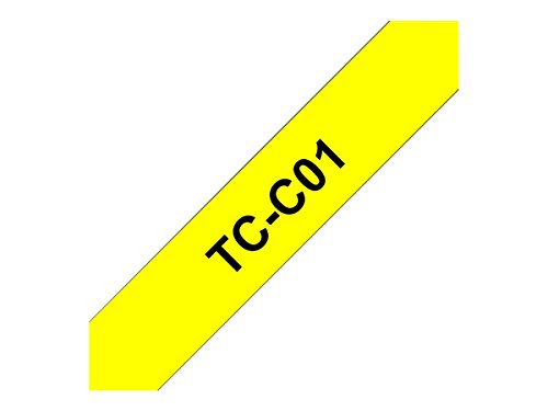 Brother TC C01 – laminerad tejp – 12 mm x 6,7 m – svart på fluorescerande gul