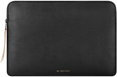 Comfyable Leather Laptop Sleeve Compatible with 16 Inch MacBook Pro & 15 Inch MacBook Air (Loose Fit) M2 2023, Black