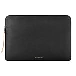 Comfyable Slim Laptop Sleeve 15 Inch Snugly Compatible with MacBook Air 15-in M5 2026 A3448 M4 M3 M2, PU Leather Bag Waterproof Cover Notebook Computer Case for Mac, Black