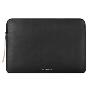 Comfyable Slim Laptop Sleeve 15 Inch Snugly Compatible with MacBook Air 15-in M5 2026 A3448 M4 M3 M2, PU Leather Bag Waterproof Cover Notebook Computer Case for Mac, Black