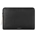 Comfyable Slim Laptop Sleeve Compatible with 13 Inch MacBook Pro 2022-2018 (M2 A2338 M1 A2251 A2289 A2159) & MacBook Air M2 2022 M1 2021 2020 A2179 A1932, PU Leather Bag Waterproof Cover Case, Black
