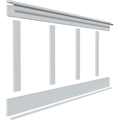 Ekena Millwork WPKP32X02DS Deluxe Shaker 8' Length PVC Wainscoting Kit, Heights up to 32" (20" Adjustable Wall Panels), White