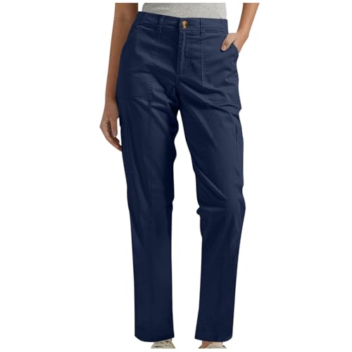 Pbawab Women's High Waisted Casual Pants Straight Leg Stretchy Business