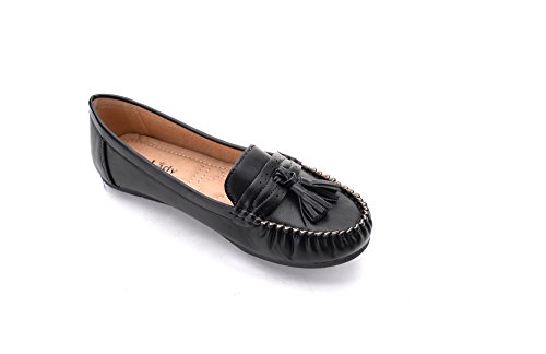 Mlia Lady Womens Casual Slip On Loafer Moccasins Flats Driving & Walking Shoes Yvonne01 Silver 7.5