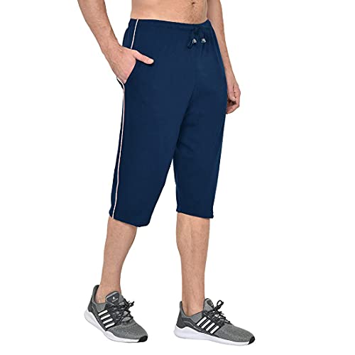 Image of Men's Regular Fit Cotton Three by Fourth, 3 /4th, Man Capri, Capris, Three Quarter, Capri for Men, Printed, Sports Running, Three Quarte, Casual Lounge Short, Nightwear Sleep Shorts, Pack of 2
