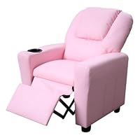 Lilola Home Marisa PU Leather Kids Recliner Chair with Cup Holder
