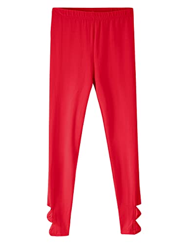 Noomelfish Girls Cotton Bow Stretch Leggings Kids Soft Ankle Length Tights Pants (4-12 Years)2