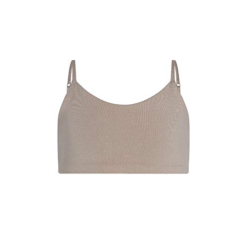 Bleum Neutral Training & First Bra - Ultra Soft Cotton Fabric Reversible for Teens (10, Chai-Steel)