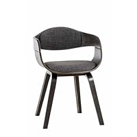 Sedia Kingston In Similpelle - Design Retrò Con Braccioli, Legno Noce/crema, Capacità 115kg - Foto 1