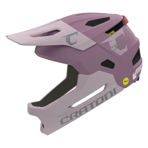 Cratoni Madcat MIPS Fullfacehelm Kinderhelm Fahrradhelm MTB-Helm S/M 49-56 cm (Blush-Rose matt)