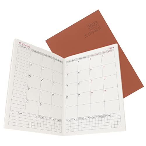 Housoutil 2 Piezas Libro de planes 2023 Computadora portátil planificador de tareas escuela travelers notebook organizador semanal jotter libro de planificadores cuaderno mensual papel beige