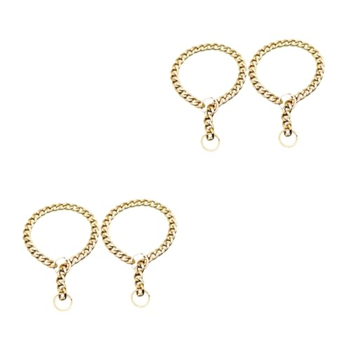 Angoily 2sets Dog Collar Large Chain Stylish Pet Necklace Fashion Decor Comfortable Fit for Cats Dogs 2pcs*2