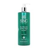 SBC Skincare - Duschgel Feuchtigkeitsspendend mit Blauen Algen und Meeressalz - 500 ml - Reinigt die Haut und Spendet Glanz und Festigkeit - Shower Gel -Sea Minerals & Blue Algae Body Wash