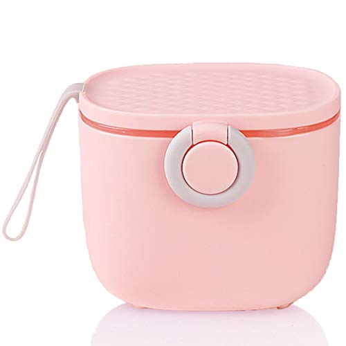 Joyfeel's Store Leche en polvo Almacenaje Leche en polvo Dispensador Portátil Leche en polvo Contenedor Caja Comida Bocaditos Almacenamiento de frutas con nivelador 500 ML (Rosa #2)