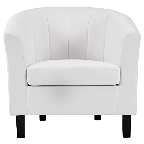 Modway Prospect Channel Tufted Upholstered Velvet Armchair, White #TOP2