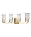 Hudson Valley Lighting 1804-AGB Upton - Four Light Bath Vanity, Aged Brass Finish with White Glass