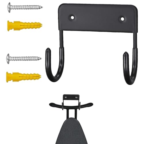 Yonfas Wall-Mounted Ironing Board Holder Space-Saving Hook for Laundry Closet & Utility Room Organization