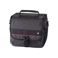 Hama Valletta 130 Camera Bag for Digital Camera and Accessories (with shoulder strap, inner divider, 20 x 11 x 17 cm), Black