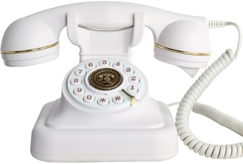 RDYMONKEY Audio Gästebuch Hochzeit, Retro-Telefon für persönliche Sprachnachrichten, Gästebuch Alternative für Hochzeiten, Partys & Geburtstage (Weiß)