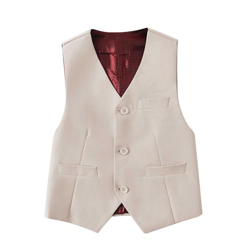 Boys Slim Fit Vest Summer Prom Dress Waistcoat Vest with Pocket, Size 2-20