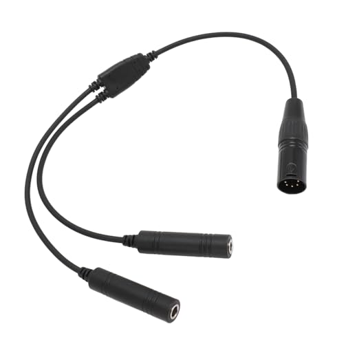 Cable Adaptador Premium para Auriculares de Aviación GA Dual Plug a XLR 5 Pin miniatura 3